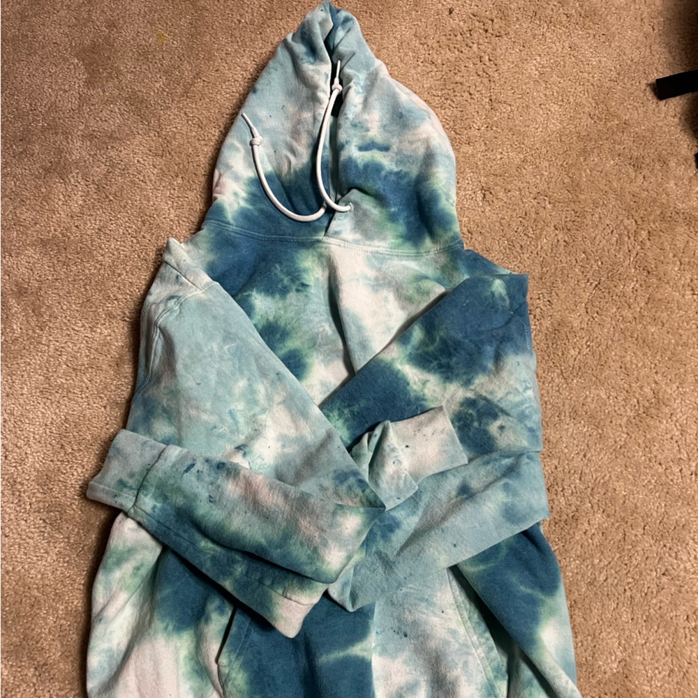 Oversized Blue Tie Dye Hoodie